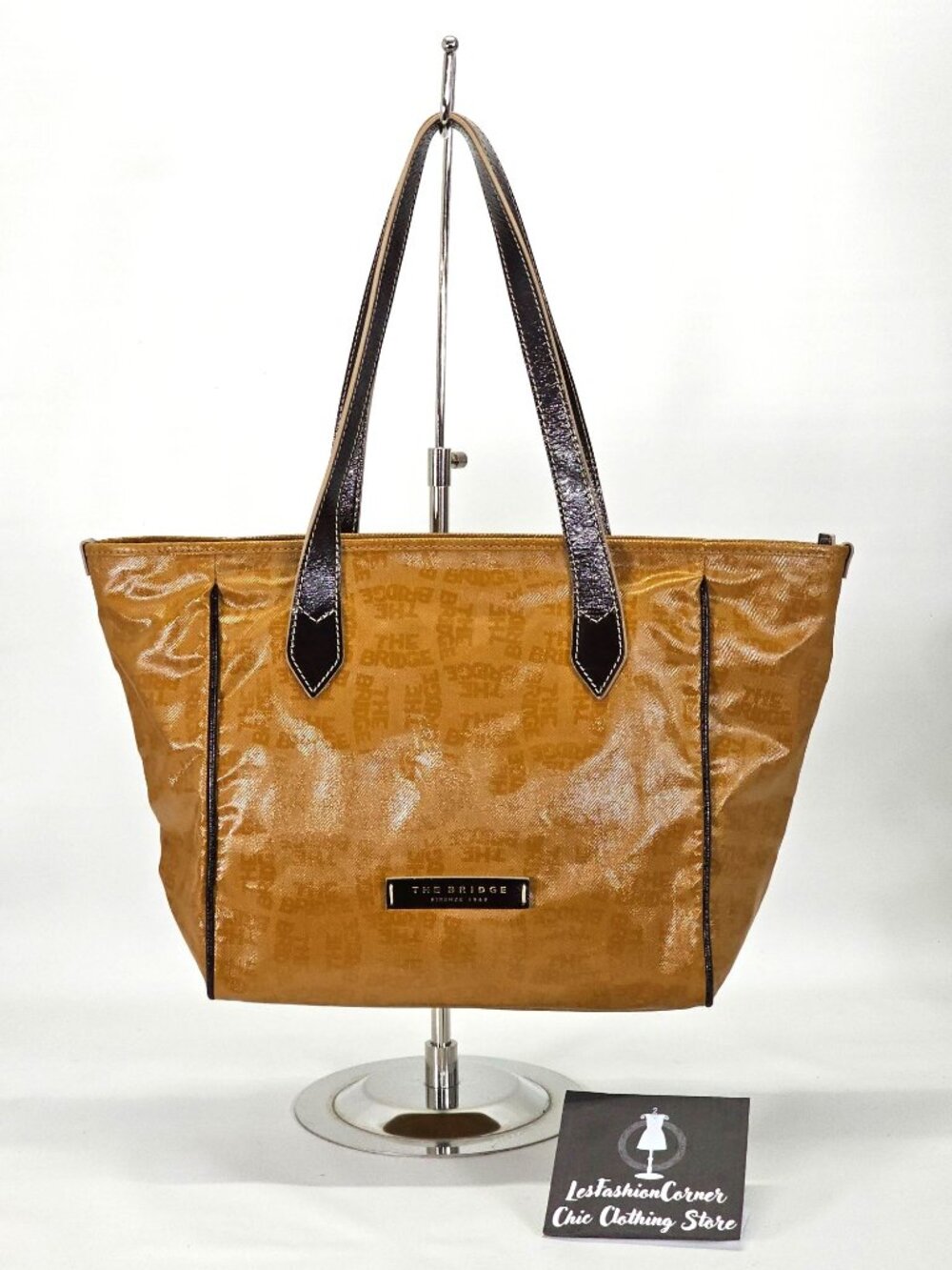 NWOT Bridge Firenze 1969 Genuine Tan/Brown Leather Tote Bag Size Large 1235